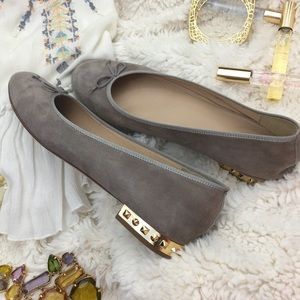 J. Crew Suede Spikey Flats in grey